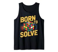 Born to Solve Puzzle Cube Design, Art rétro du Speed Cubing Débardeur