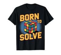 Born to Solve Puzzle Cube Design, Art rétro du Speed Cubing T-Shirt