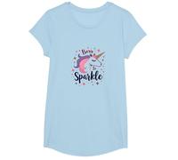 Born to Sparkle Licorne Magique pour Femme Slogan Fantastique T-Shirt, Fille, Bleu Céleste, S