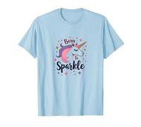 Born to Sparkle Licorne Magique pour Femme Slogan Fantastique T-Shirt, Homme, Bleu Céleste, L