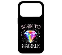 Born to Sparkle - Motif Citation Diamant coloré Coque pour iPhone 17 Pro