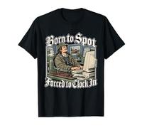 Born to Spot Forced to Clock in - Workaholic Trainspotter T-Shirt Graphique avec Valeur