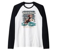 Born to Swim, Built Love | Chien d'eau Portugais ludique Manche Raglan