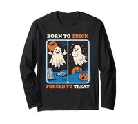 Born to Trick Sarcastic Retro Funny Adult Humor Manche Longue