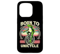 Born to Unicycle Monocycle Vintage Frog Riding Monocycle Coque pour iPhone 15 Pro