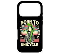 Born to Unicycle Monocycle Vintage Frog Riding Monocycle Coque pour iPhone 17 Pro