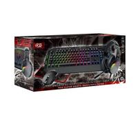 Born To Vape presente Pack 4en1 Polychroma Clavier QWERTZ+Souris+Tapis+Casque - RGB et son sticker BTV exclusif collectionnable