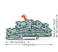 Borne à étages WAGO 2003-6641 5.20 mm ressort de traction Affectation: NT, L, terre gris 50 pc(s)