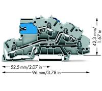 Borne à étages WAGO 2003-7640 5.20 mm ressort de traction Affectation: NT, L gris 50 pc(s)