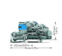 Borne à étages WAGO 2003-7640 5.20 mm ressort de traction Affectation: NT, L gris 50 pc(s)