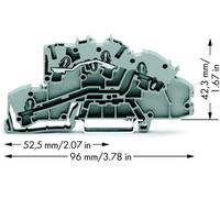 Borne à étages WAGO 2003-7650 5.20 mm ressort de traction Affectation: L gris 50 pc(s)