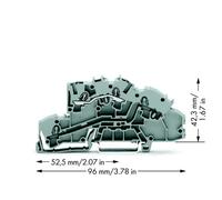 Borne à étages WAGO 2003-7650 5.20 mm ressort de traction Affectation: L gris 50 pc(s)