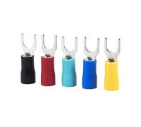 Borne à ressort de fil de type fourchette AWG16-14, 100 à AWG16-14 mm², SV2-4 à 2,5 mm², connecteur de câble à sertir en laiton isolé UY, 2.5 pièces/lot(Mix 100 pcs)