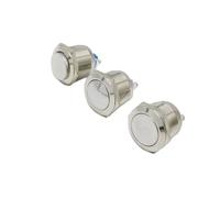 Borne à vis électronique étanche en métal, 1 pièce, 22mm, interrupteur bouton-poussoir, haut-parleur momentané, alimentation PC, oxyde d'aluminium(Silver,22MM_HIGH HEAD)