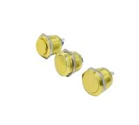 Borne à vis électronique étanche en métal, 1 pièce, 22mm, interrupteur bouton-poussoir, haut-parleur momentané, alimentation PC, oxyde d'aluminium(Golden,22MM_FLAT HEAD)
