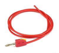 Borne banane haute intensité de 4 mm, câble 32 A sans soudure à connexion rapide avec conducteurs en cuivre plaqué or pour tests électriques et utilisation en laboratoire (1 m, rouge)