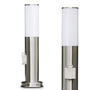 Borne d’éclairage Caserta en acier et plastique étanche avec une prise intégrée, luminaire d'extérieur (IP44) de 45 cm de haut pour une ampoule E27, ampoule(s) non incluse(s)