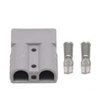 Borne d'alimentation plaqué argent 50 A UL94-V0 pour camion (gris-50 A) | Courant nominal de 50 A, tension de 600 V, contacts argentés, chariots élévateurs, camions, connexion sécurisée