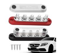 Borne de Barre Omnibus - Bloc de jonction de Distribution d'énergie de Batterie Rouge Noir | pour Voiture Bateau câblage électrique véhicule Audio RV Camping-Car Yacht système Solaire Atelier