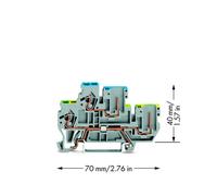 Borne de base à 2 étages WAGO 870-117 5 mm ressort de traction Affectation: L gris 50 pc(s)