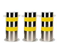 Borne de circulation réfléchissante en acier inoxydable - Barrière de sécurité durable pour plus de sécurité et de visibilité dans les garages, parkings, passages pour piétons et allées