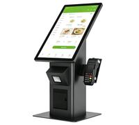 Borne de Commande Tactile 21,5" FHD, Kiosque Automatique Commerce Desktop | Borne Libre-Service avec Affichage Dynamique, Support Terminal POS et Imprimante Thermique pour Restaurants et Hôtels