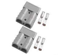 Borne de connecteur pour batterie de chariot élévateur 50 A 600 V avec contacts argentés plaqués cuivre offrant un contact électrique sûr et fiable (gris)