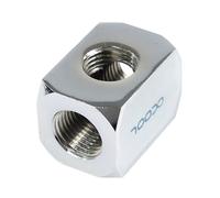 Borne de connexion HF Alphacool 17029 TEE Pièce en T ronde G1/4 - Chromé