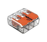 Borne de connexion - WAGO - 221-613 - Pack de 3 - 3 entrées - Fil souple & rigide
