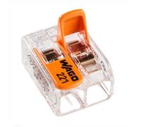 Borne de connexion WAGO-COMPACT 221-612, 2 fils avec levier de commande jusqu'à 6 mm2