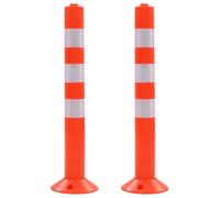 vidaXL Borne de contrôle de la circulation 2 pcs Plastique 75 cm Rouge/Argenté