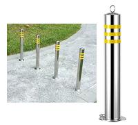 Borne De Délimitation De Circulation, Cône De Délimitation, Borne De Stationnement en Acier Inoxydable, Cônes De Délimitation pour Parking avec Colliers Réfléchissants (Lot De 2) (75 Cm/29,5 Po)
