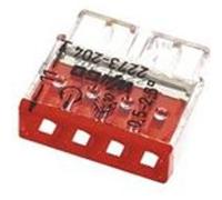 Borne de dérivation à levier réf 221 - wago - rouge G