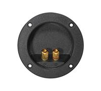 Borne de Haut-Parleur Ronde avec bornes à vis dorées Noir