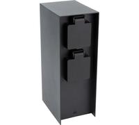 Borne de jardin à fixer 4x16A IP44 - Aluminium Noir - Zenitech