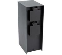 Borne de jardin à fixer 4x16A IP44 - Aluminium Noir - Zenitech