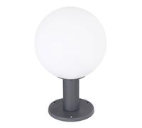 Borne de jardin éclairage extérieur extérieur E27 lampe d'extérieur lampadaire, boule de verre aluminium, opale, 1x douille E27, DxH 25x38 cm