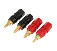 Borne de Liaison de 4 mm, 4 pièces de Liaison de Haut-Parleur, fiche Banane de 4 mm, connecteurs de fiche Banane Femelle, Rouge, Noir, Plastique, cuivre, borne de Liaison, Prise