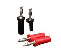Borne de Liaison en Fil de cuivre Pur de 4mm, tête de Prise Banane, Adaptateur de Montage sur Panneau, Terminal Fixe, épissure de connecteur isolée 10A(Black x 2Pcs)