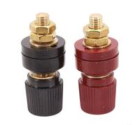 Borne de liaison M6 en laiton 100 A haute intensité, connecteur à vis fileté 40 mm pour machine à souder, générateur, panneau solaire, rouge et noir