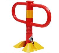 borne de parking, Bloqueur de place stationnement rabattable et réfléchissant avec ressort robuste, bornes en acier amovibles verrouillables(Red)