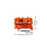 Borne de passage - WAGO - 2001-1202 - 4.20 mm - Pack de 100 - Orange