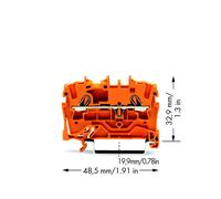 Borne de passage WAGO 2002-1202 5.20 mm ressort de traction orange 100 pc(s)