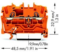 Borne de passage WAGO 2002-1202 5.20 mm ressort de traction orange 100 pc(s)