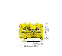 Borne de passage - WAGO - 2002-1206 - 5.20 mm - Pack de 100 - Jaune