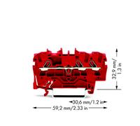 Borne de passage WAGO 2002-1303 5.20 mm ressort de traction rouge 100 pc(s)