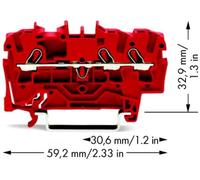 Borne de passage WAGO 2002-1303 5.20 mm ressort de traction rouge 100 pc(s)