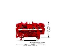 Borne de passage WAGO 2002-1303 5.20 mm ressort de traction rouge 100 pc(s)