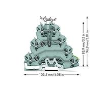 Borne de passage - WAGO - 2002-4127 - 4 étages - 5.20 mm - 25 pièces