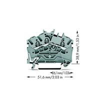 Borne de passage WAGO 2002-6301 5.20 mm ressort de traction Affectation: L gris 100 pc(s)